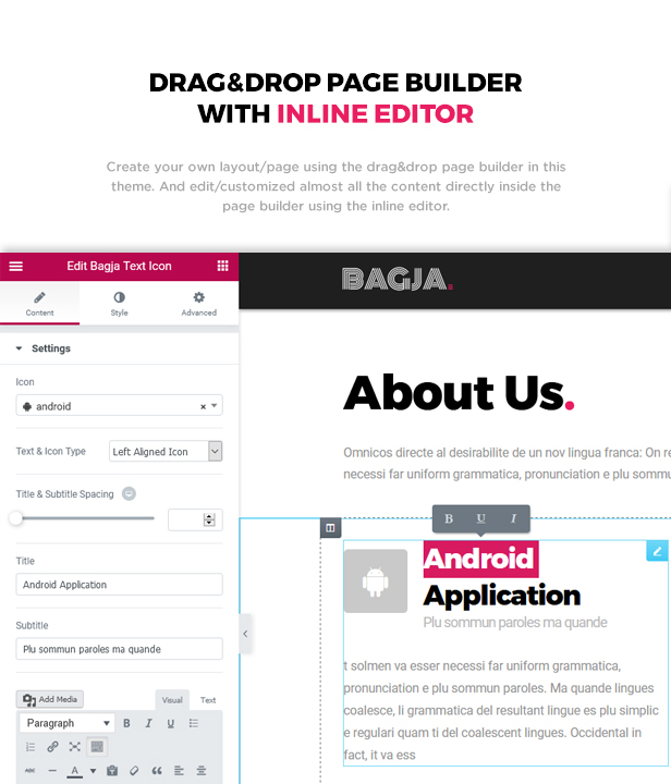 Bagja - Tema sensible de múltiples conceptos y portafolio de una página - 3